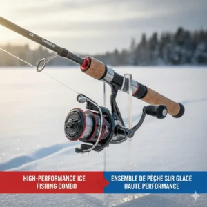 High-performance Shimano ice fishing combo (ensemble de pêche sur glace) for Canadian anglers.