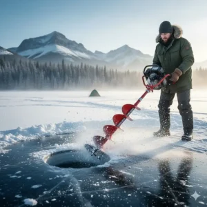 Modern electric ice auger extension kit compatible with high-torque brushless drills and ION augers.