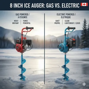 Comparison of gas-powered and electric 8 inch ice auger models for Canadian winter conditions.