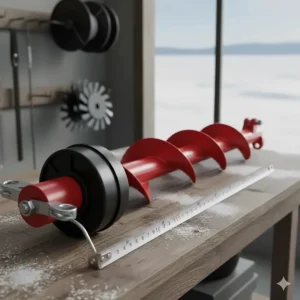 Durable powder-coated steel ice auger extension kit designed to withstand extreme Canadian sub-zero temperatures.