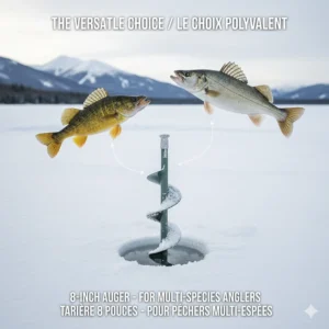 Why the 8-inch auger is the most popular choice for Canadian multi-species anglers targeting Walleye and Whitefish.