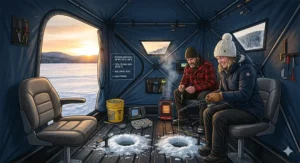 Close-up illustration of thermal insulated fabric layers designed for extreme Canadian sub-zero temperatures.