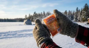 uffe-mains pour pêche sur glace pour activer la chaleur.