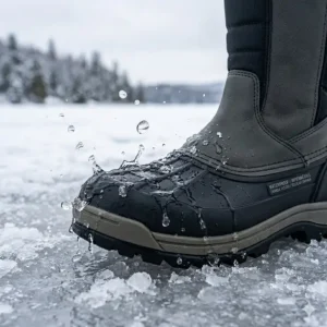 Removable felt liners for ice fishing boots, essential for multi-day trips in Northern Canada.