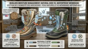 Technical diagram showing the multi-layer thermal insulation of waterproof ice gloves designed to withstand Canadian temperatures down to -30°C.