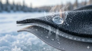 Breathable mesh panel design on a professional-grade winter balaclava. / Conception de panneau en maille respirante sur une cagoule d'hiver de qualité professionnelle.