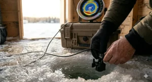 Comparison chart of top-rated ice fishing flasher models for Canadian winters.