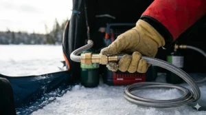 Durable brass fittings on propane hose extension