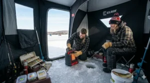 heated-ice-fishing-setup
