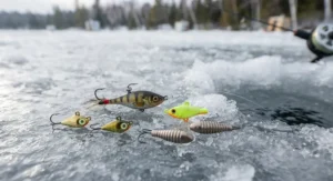 Small tungsten ice jigs designed for sensitive perch bites.