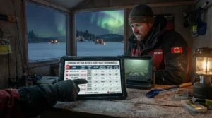 Comparison chart for selecting the best night vision ice fishing camera for Canadian winters.