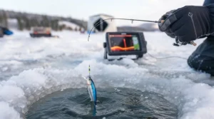 Understanding target depths for jigging raps for walleye ice fishing.