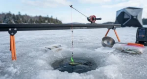 Specific rigging technique for using rail tip-ups to catch walleye in Canadian waters.