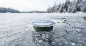Low-absorption braided line for ice fishing designed to prevent freezing in sub-zero Canadian temperatures.