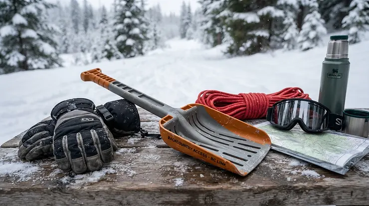 A durable floating ice scoop designed for cold weather angling across Canadian provinces.